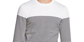DKNY Men's Gradient Stripe Stretch Sweater Charcoal Size Large
