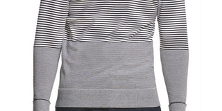 DKNY Men's Gradient Stripe Stretch Sweater Charcoal Size Large