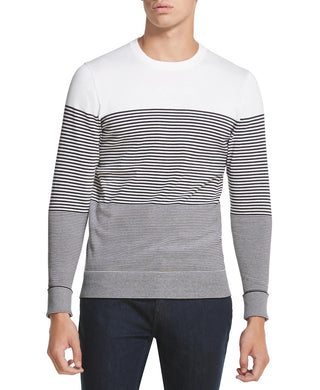 DKNY Men's Gradient Stripe Stretch Sweater Gray Size X-Large