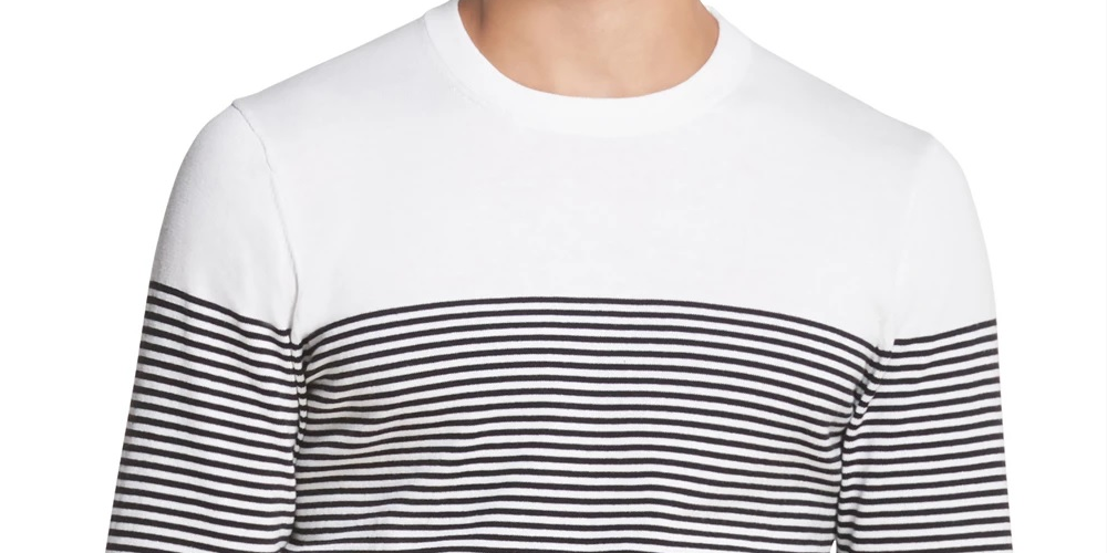 DKNY Men's Gradient Stripe Stretch Sweater Gray Size X-Large