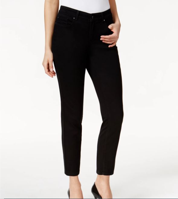 Charter Club Women's Bristol Skinny Ankle Jeans Black Size 10 Petite