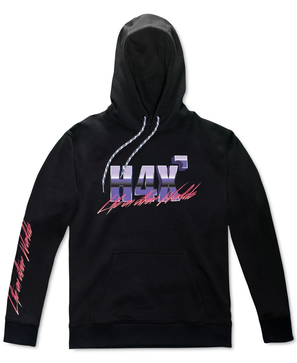 H4X  Men's Loose Fit Fleece Logo Hoodie Black Size Large