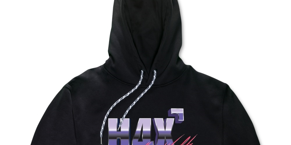 H4X  Men's Loose Fit Fleece Logo Hoodie Black Size Large
