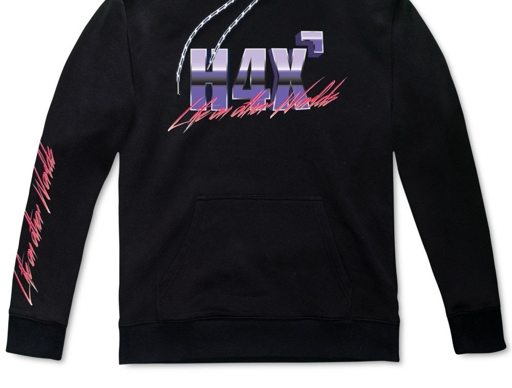 H4X  Men's Loose Fit Fleece Logo Hoodie Black Size Large