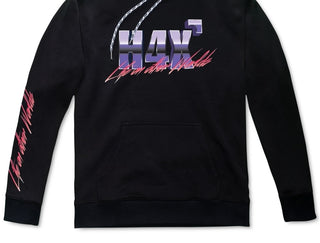 H4X  Men's Loose Fit Fleece Logo Hoodie Black Size Large