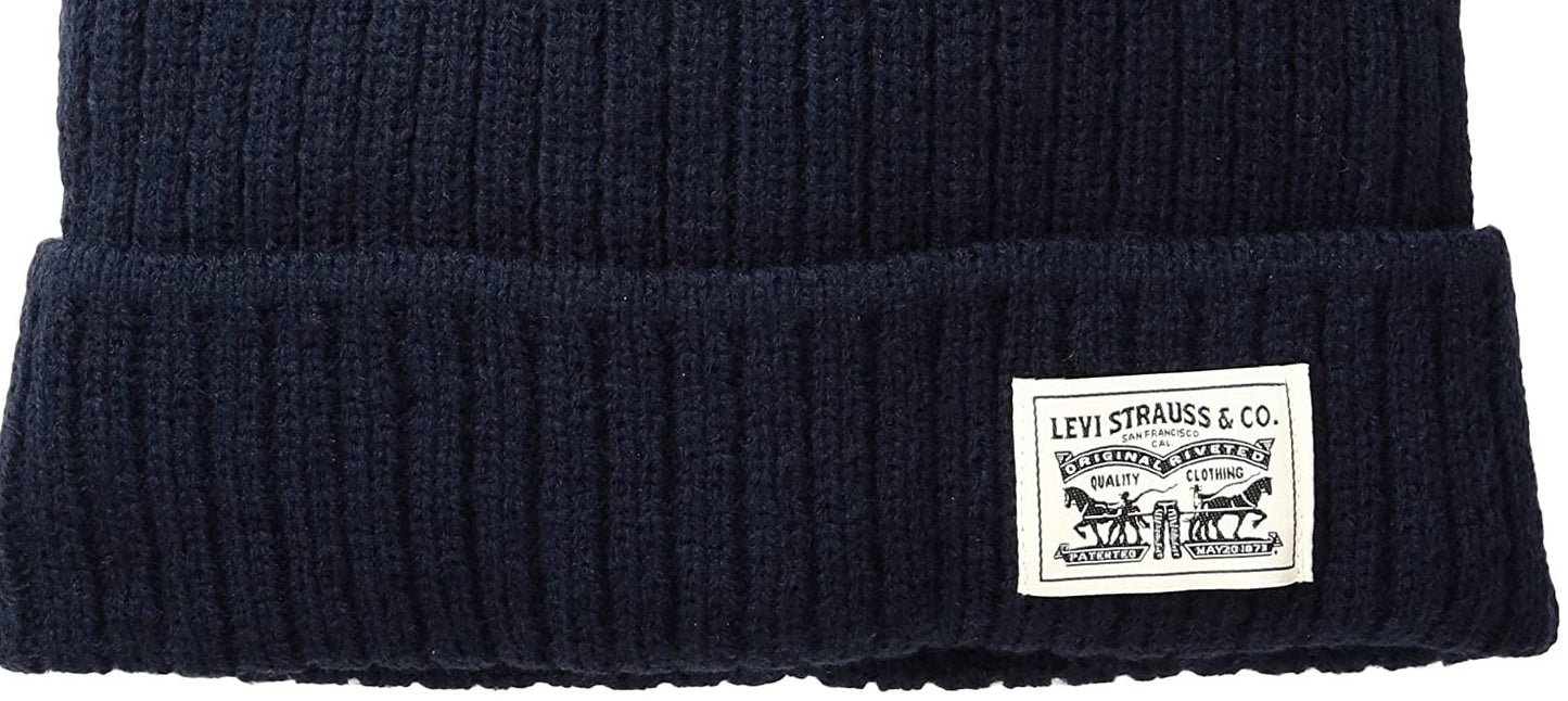 Levi's Men's 2X2 Knit Cuff Beanie Navy
