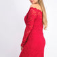 Jump Juniors' Lace Body-Con Dress Red Size Extra Small