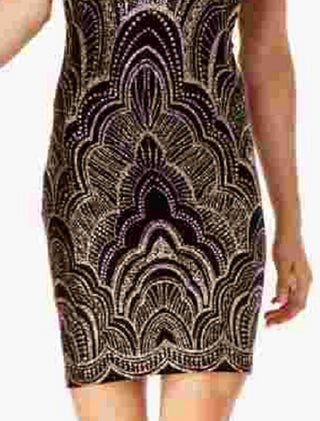 Jump Women's Black Short Sleeve Jewel Neck Above The Knee Body Con Cocktail Dress Black Size XX-Small