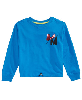 Disney Big Girls Minnie Mouse Icon Drawcord Shirt Turq/Aqua Size Small