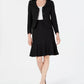 Le Suit Women's Three Button Diamond Jacquard Skirt Suit Black Size 8