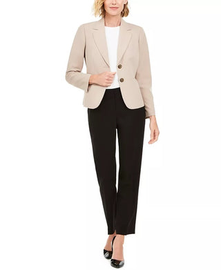 Le Suit Women's Blazer & Pants Suit Beige Size 12