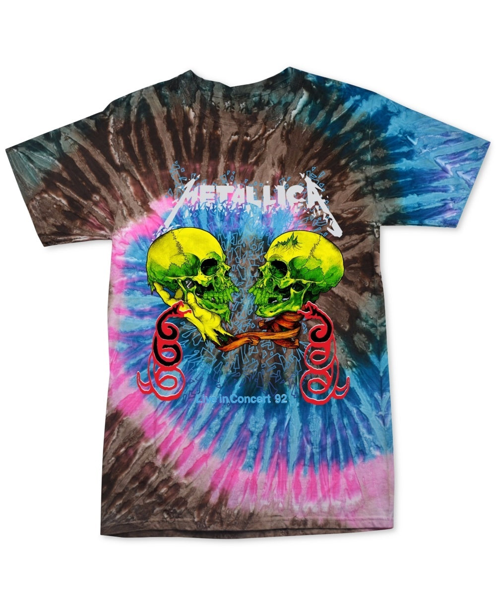 Merch Traffic Men's Metallica Live '92 Tie Dye Men's T-Shirt Pink Size Medium
