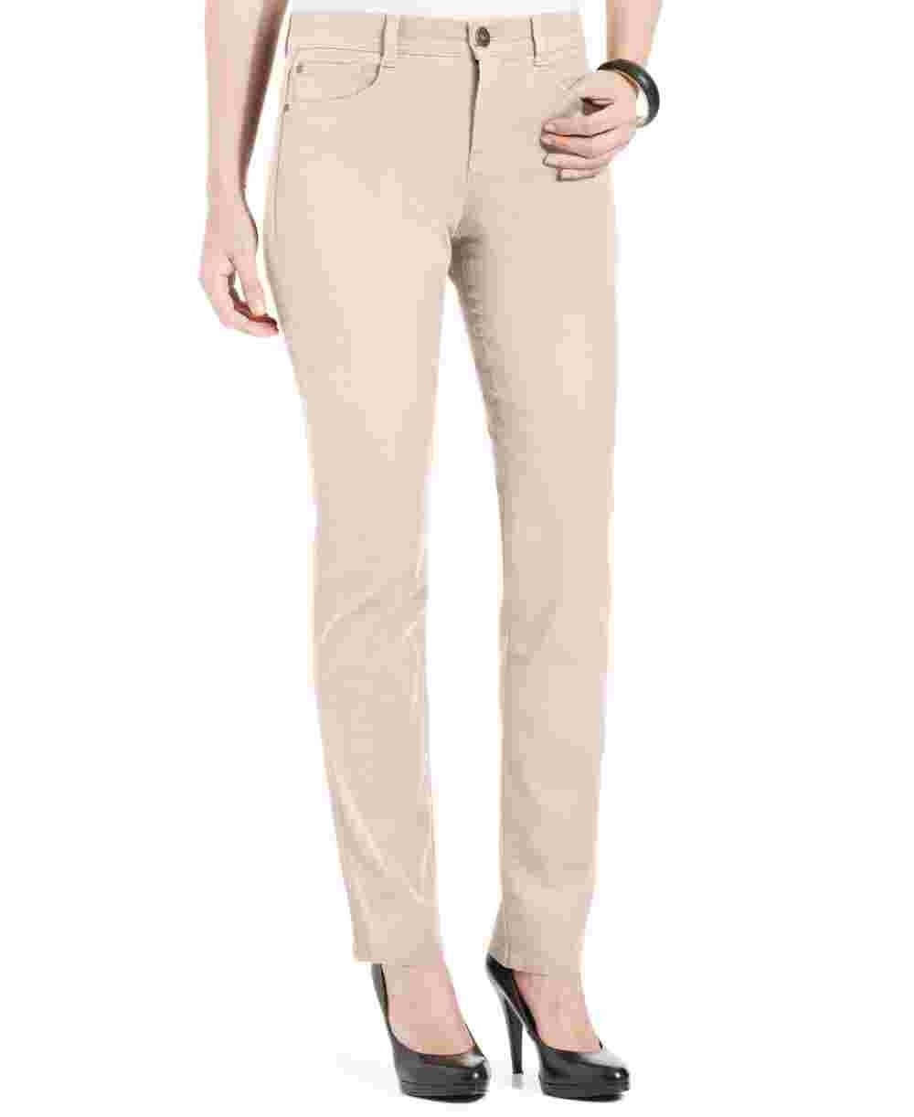 Style & CoWomen's Petite Tummy Control Slim Leg Denim Jeans Pink Size 14P