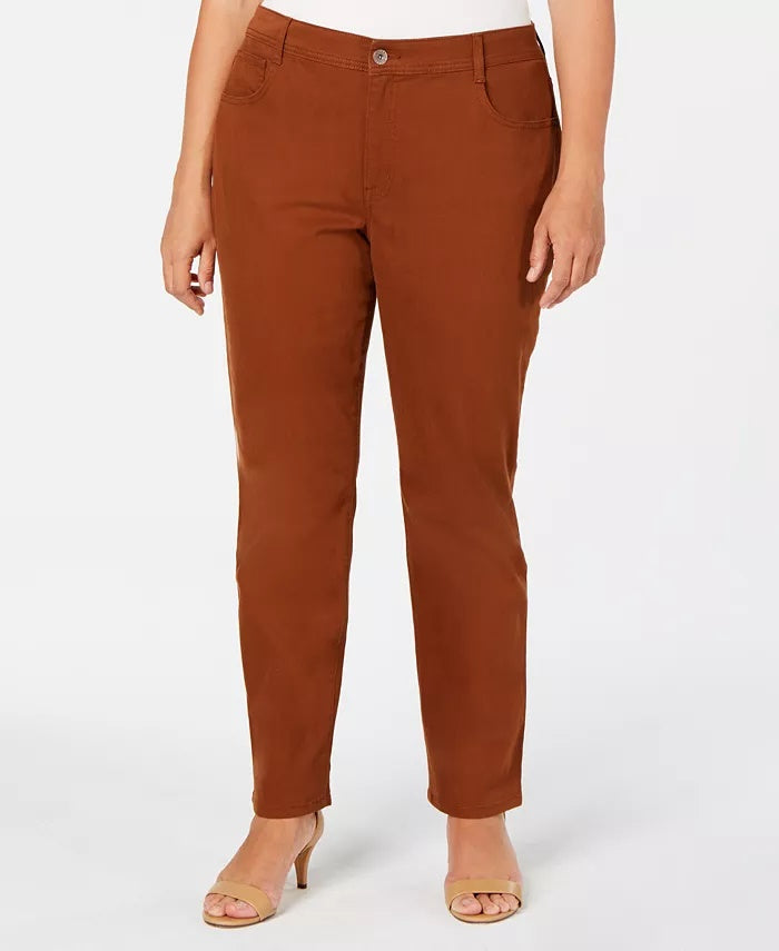 Style & Co Women's Plus Size High-Rise Slim-Leg Jeans Brnoverflw Size 22W