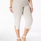 JM Women's Collection Plus Size Capri Pants Dark Beige Size 3X