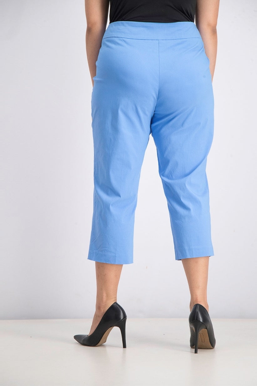 JM Collection Women's Embellished Pull-On Capri Pants Bright Blue Size Medium