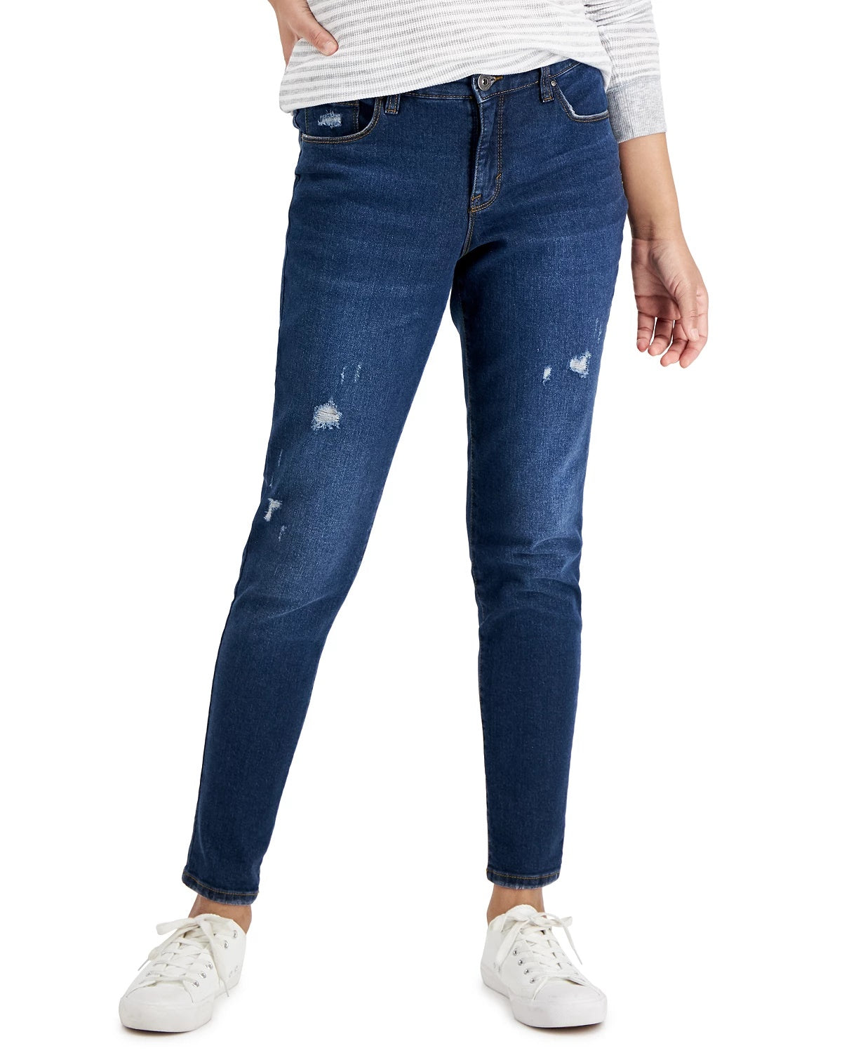 Style & Co Women's Curvy Fit Skinny Jeans Regular Short And Long Lengths Blue Size 8