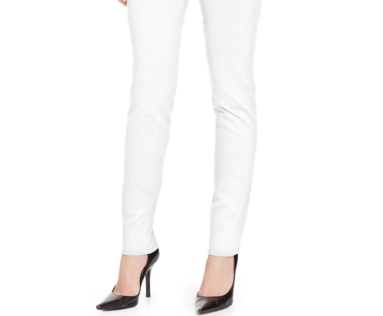 Style & Co Women's Curvy-Fit Skinny Jeans White Size 18