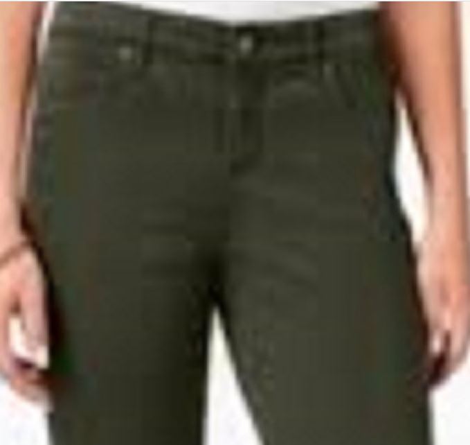 Style & Co Women's Curvy Fit Skinny Fashion Jeans Green Size 4