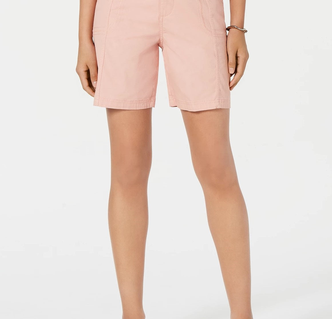 Style & Co Women's Comfort-Waist Cargo Shorts Pink Size 2