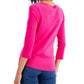 Charter Club Women's Pima Cotton Boat Neck Button Shoulder Top Pink Size Small