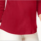 Charter Club Women's Pima Cotton Boat Neck Button Shoulder Top Red Size Small