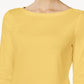 Charter Club Women's Boat Neck Button Shoulder Top Yellow Size Large