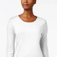 Charter Club Women's Pima Cotton Long Sleeve Top White Size Small