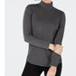 Charter Club Women's Solid Long Sleeve Mock Top Gray Size XX-Large