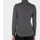 Charter Club Women's Solid Long Sleeve Mock Top Gray Size XX-Large