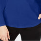 Charter Club Women's Cotton Mock Neck Top Blue Size X-Large