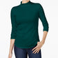 Charter Club Women's New Charter Club Cotton Mock-Neck Top Green Size Medium