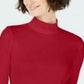 Charter Club Women's Cotton Mock-Neck Top Red Size Large