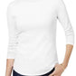 Charter Club Women's Cotton Mock-Neck Top White Size Medium