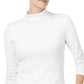 Charter Club Women's Cotton Mock-Neck Top White Size Medium