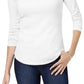 Charter Club Women's Cotton Mock-Neck Top White Size Medium