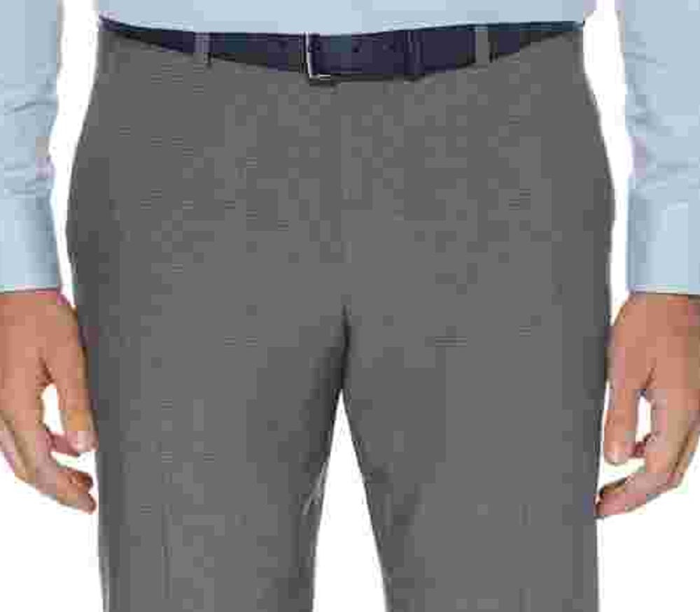 Perry Ellis Men's Gray Stretch Check Work Pants Gray Size 36X29