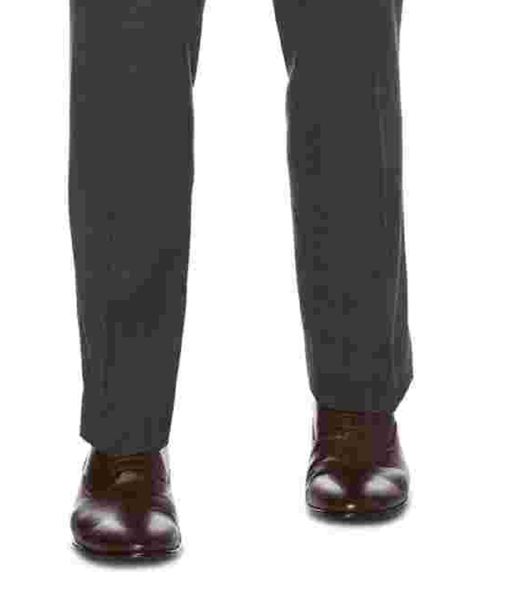Perry Ellis Men's Portfolio Modern Fit Heathered Performance Dress Pants Heather Charcoal Size 40X32