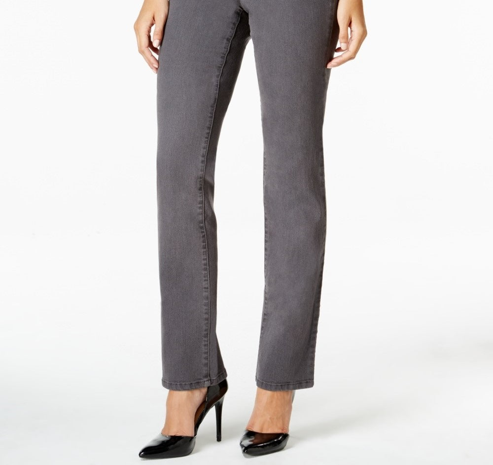 Charter Club Women's Lexington Straight-Leg Jeans Dark Gray Size 4
