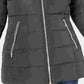 Maralyn & Me Women's Faux Fur Trim Hooded Puffer Jacket Long Sleeve Grey Size Medium
