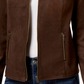 Style & Co Women's Faux Suede Moto Jacket Brown Size Petite Small