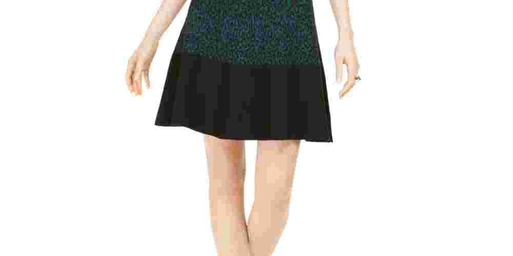 Taylor Women's Animal-Print Sweater Dress Green Size Small