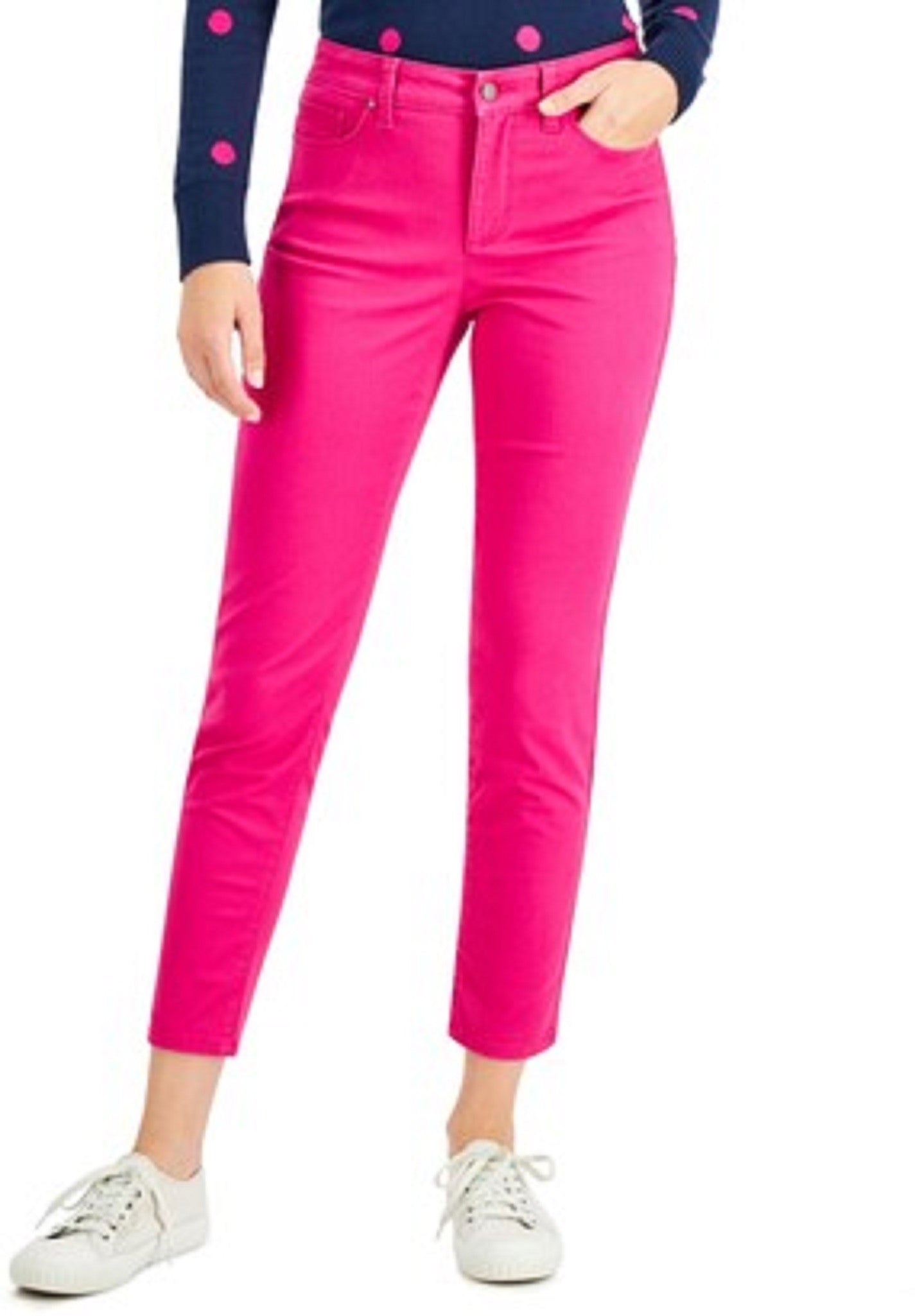 Charter Club Women's Bristol Skinny Ankle Jeans Dark Pink Size 8