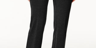 Alfani Women's Faux Leather Trim Wide Leg Trousers Black Size 8 Petite