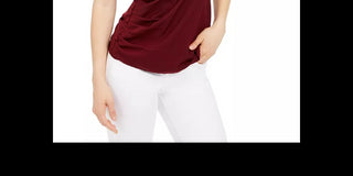 Leyden Women's Draped Surplice Tank Medium Red Size Extra Small