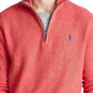 Ralph Lauren Men's Cotton Contrast Trim 1/4 Zip Jacket Bright Red Size Small