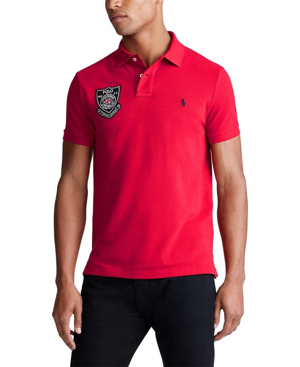 Ralph Lauren Men's Lunar New Year Mesh Polo Shirt Red Size X-Small