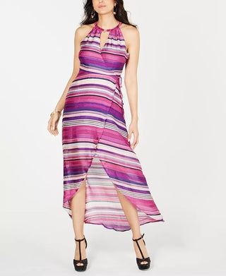 Thalia Sodi Women's Halter Wrap Maxi Dress Med