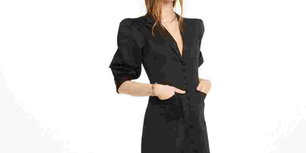 Danielle Bernstein Women's Tuxedo Mini Dress Black Size 8