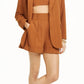 Danielle Bernstein Women's Pinstriped Boyfriend Jacket Orange Size Small